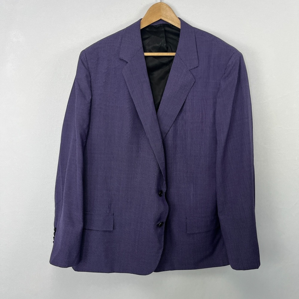 Tom James Holland & Sherry Custom Blazer Purple Check Womens‎ 54" Chest = 4X